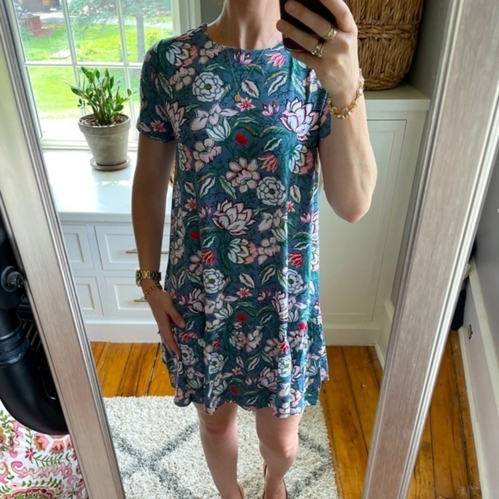 Loft floral flounce swing dress. - Picture 4 of 16